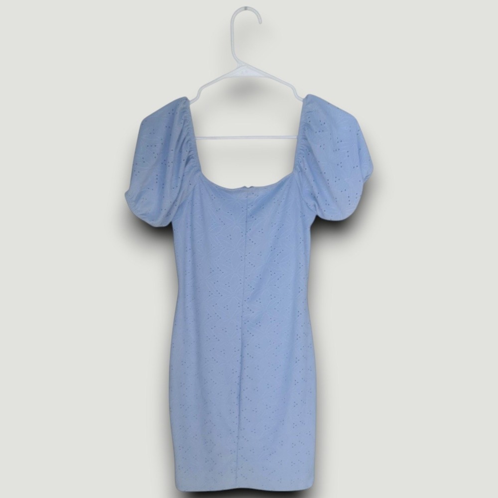 Blashe Dress Womens Light Blue L Pastel Eyelette Mini Soft Girl Coquette - Picture 3 of 7